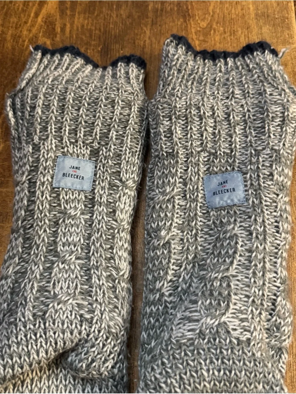 Jane and Bleeker puppy Grey and White Knit dog socks- Cozy fun socks